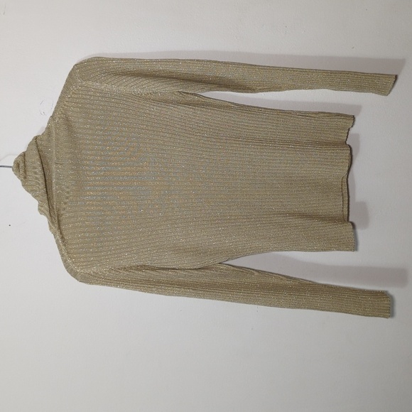 Karen Kane Metallic Gold Turtleneck Sweater Women's Size Medium - Picture 4 of 4